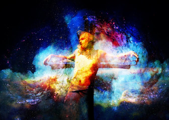 interpretation of Jesus on the cross in cosmic space.
