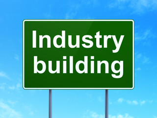 Industry concept: Industry Building on road sign background