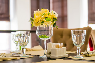 Elegant served table indoors