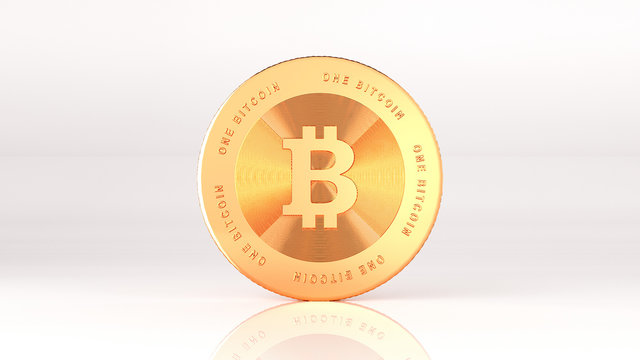 Gold bitcoin internet money 3d visualisation
