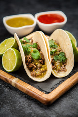 Mexican tacos with beef