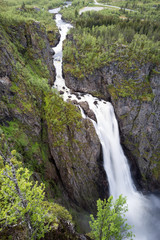 Voringsfossen, the 83rd highest waterfall in Norway on the basis of total fall. It is perhaps the most famous waterfall in the country and a major tourist attraction.