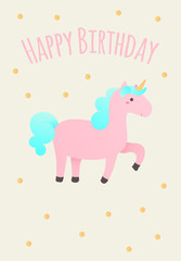 Happy Birthday - Einhorn - Einladungskarte