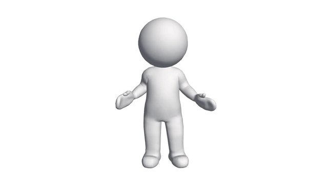 3D cartoon character have no idea & Helpless,comics people chat talking.