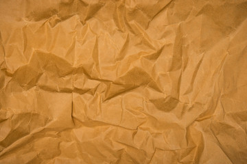 Brown crumpled paper texture background