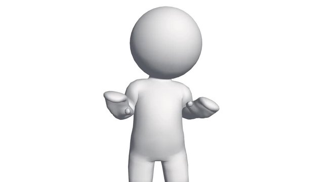 3D cartoon character surprised & afraid of being hit,comics people victim.