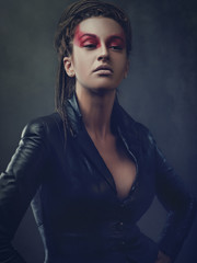 Art style female portrait with incredible makeup