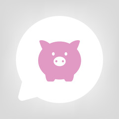 Kreis Sprechblase - Sparschwein rosa