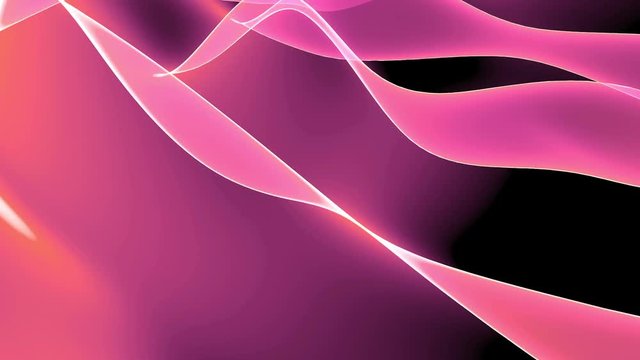 Abstract pink light curve,satin ribbon & soft silk veils,flowing digital wave background.