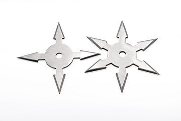 Ninja Star Shuriken on White Background