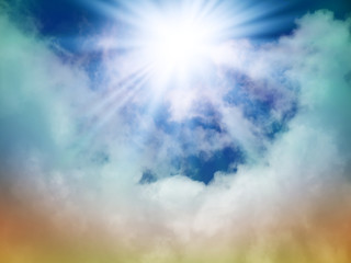 Fototapeta premium Bright sun in the sky