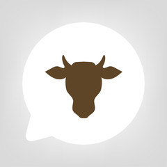 Kreis Sprechblase - Rind Kopf