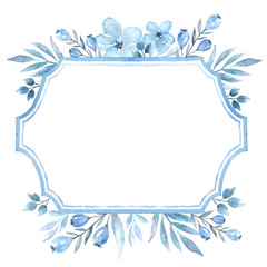 watercolor illustration with watercolor flowers, invitation to the wedding