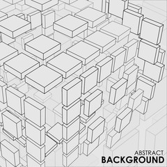 Vector abstract cubes background in 3d space for your creative design