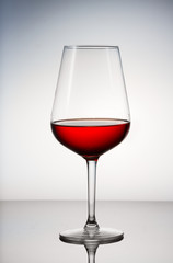 High glass with still red wine