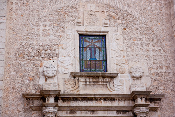 Fototapeta na wymiar stained glass in church, Merida Yucatan