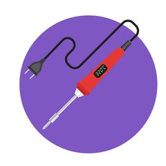 Soldering iron. Vector illustration in flat style.