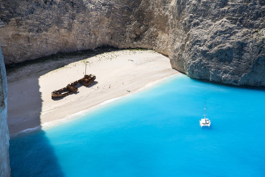 Greece, Ionian Islands, Zante island, Shipwreck beach
