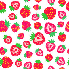 Strawberry Background Painted Pattern