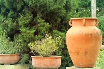 Vases in the garden