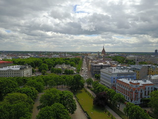 Fototapeta premium Riga Old Town Aerial drone top view