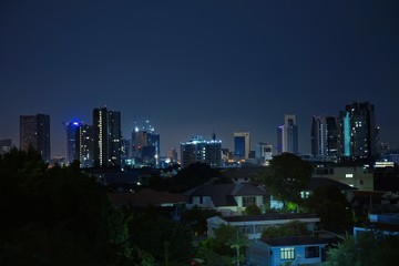Fototapeta na wymiar Urban life in bangkok thailand night cityscape