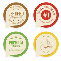 Badges and labels collection. Quality, assurance marks