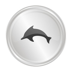 Delfin - Verchromter Button