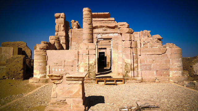 Ruins of Deir el-Haggar temple at Kharga oasis, Egypt