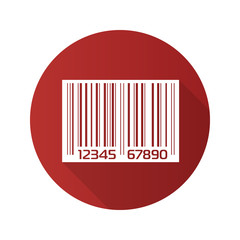 Barcode flat design long shadow icon
