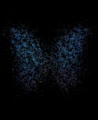 Abstract digital background, butterfly illustration
