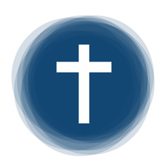 Abstract round button - cross - church