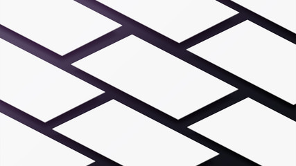 Mock up mobile app interface in 3D perspective view. Blank app screen. Horizontal 9:16 aspect ratio in black color tone created by vector easy to use for user interface and user experience design.