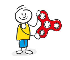 Strichfiguren Junge Fidget Spinner