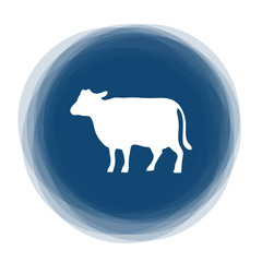 Abstract round button - cow