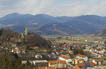 Fototapeta na wymiar Northern part of Friesach and Geiersburg