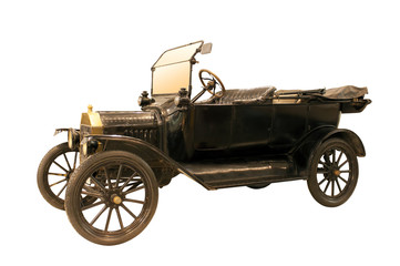 Fototapeta na wymiar ancient old car in retro style isolated on white
