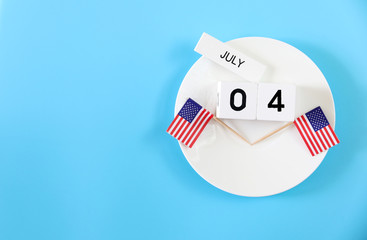 4th of july Happy Typographic Element Copy space,minimal style