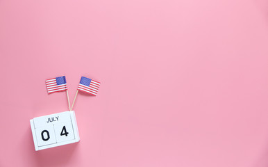 4th of july Happy Typographic Element Copy space,minimal style