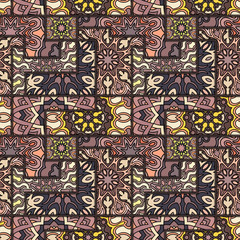 Seamless pattern. Vintage decorative elements. Hand drawn background. Islam, Arabic, Indian, ottoman motifs. Perfect for printing on fabric or paper. - 161199983