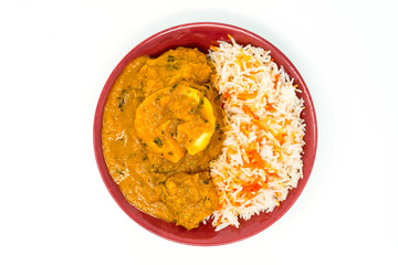 Handmade Indian curry chicken rice