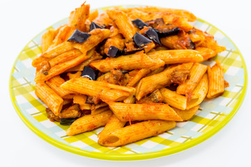 tasty pasta Italian meat sauce pasta on the table