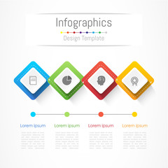 Infographic design elements for your business with 4 options, parts, steps or processes, Vector Illustration.