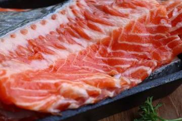 raw slice of salmon