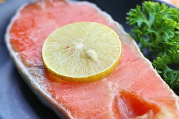raw slice of salmon