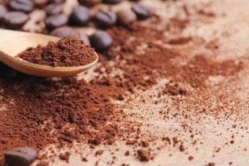 Instant coffee with bean