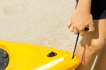 kayaking in beach