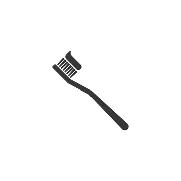 recommend clip art: Toothbrush with toothpaste silhouette icon