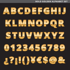 bold golden alphabet set