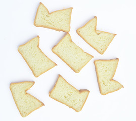 bread sliced top view
